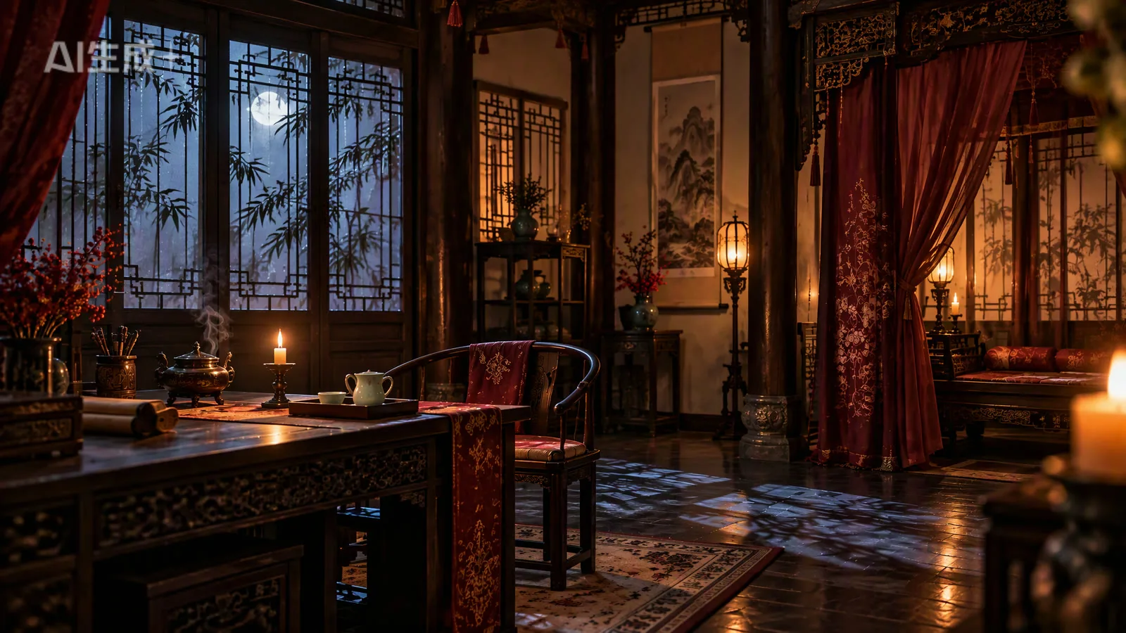书斋夜坐