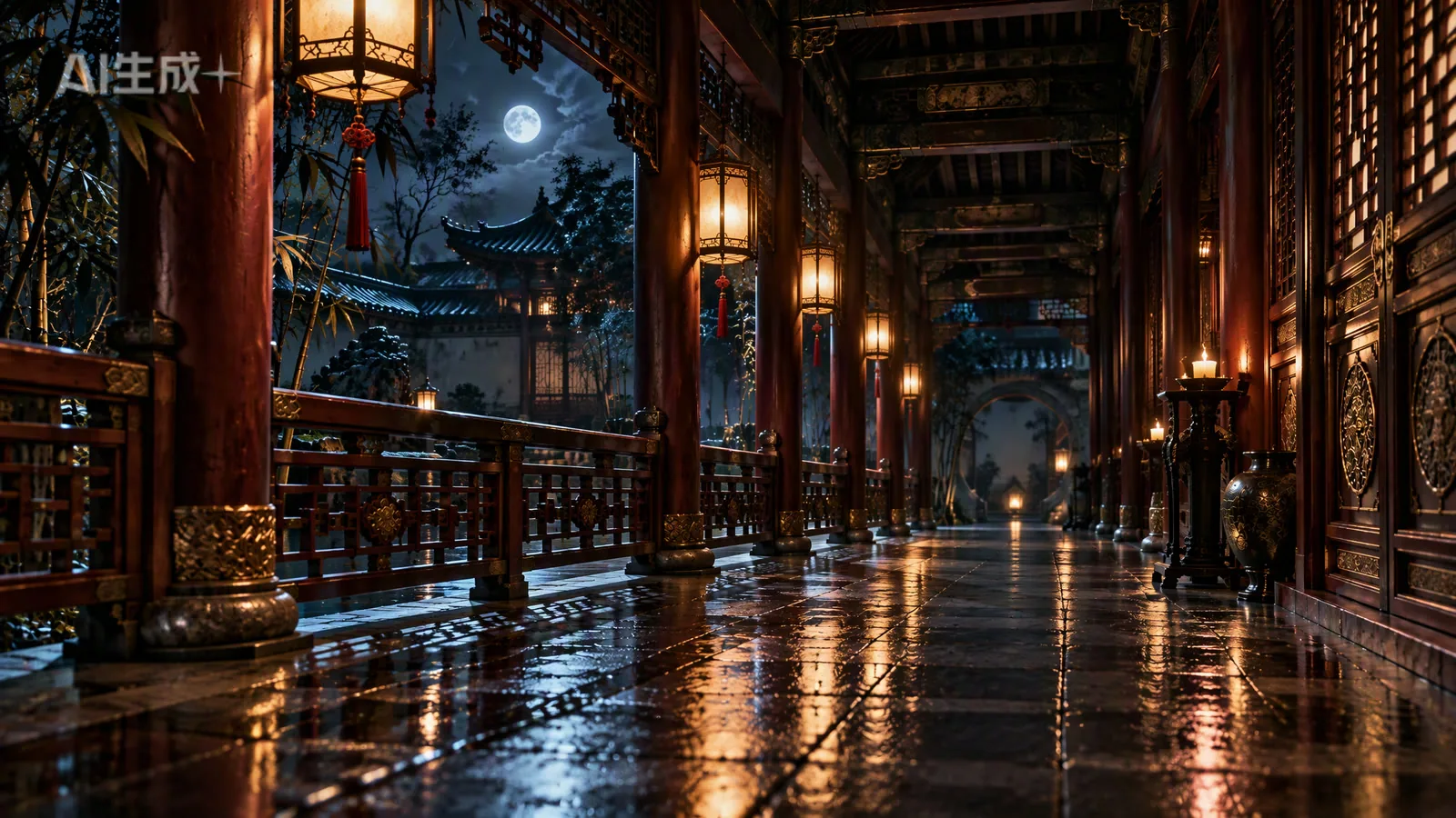 长廊月满